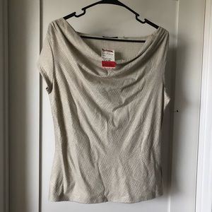 NWT - Tahari Top - cream with gold